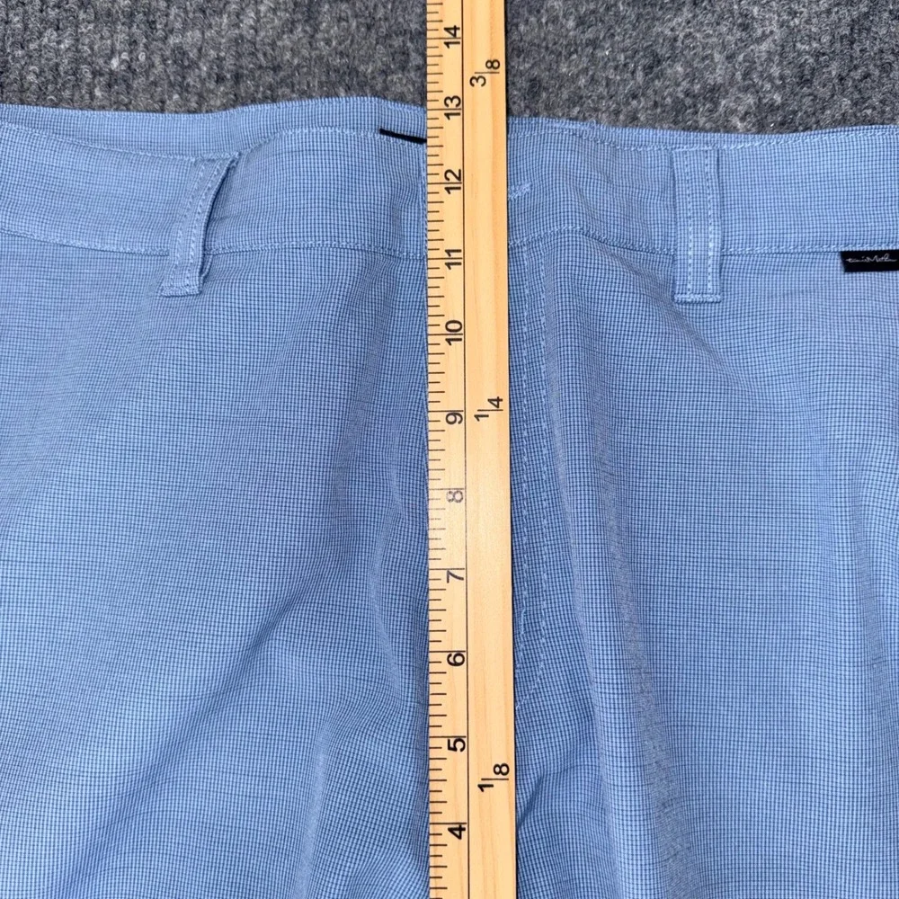 TravisMathew Mens Golf Shorts Blue Micro Check Stretch Performance Size 36 - Picture 5 of 10